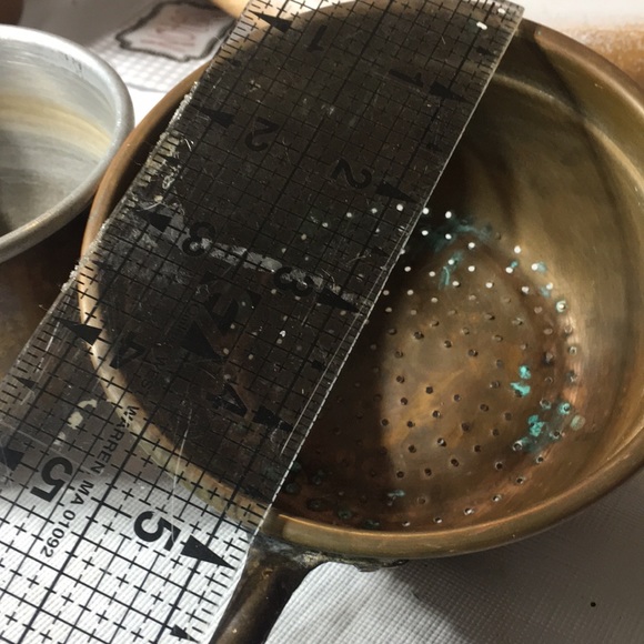 Primitive vintage copper kitchen utensils small dipper/strainer - Picture 6 of 9